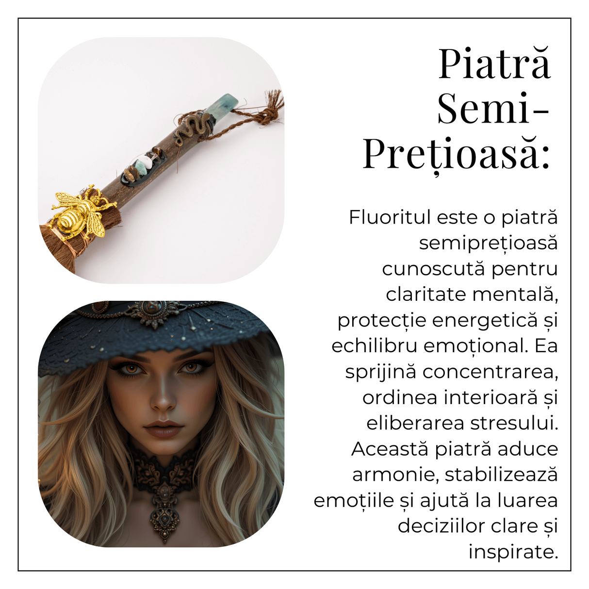 Maturica Energetica cu Fluorit si Pietre Chakre - Claritate, Liniște si Purificare Spirituala