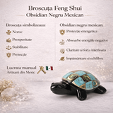 Broscuta Feng Shui din Obsidian Negru Mexican – simbol al prosperitatii si protectiei