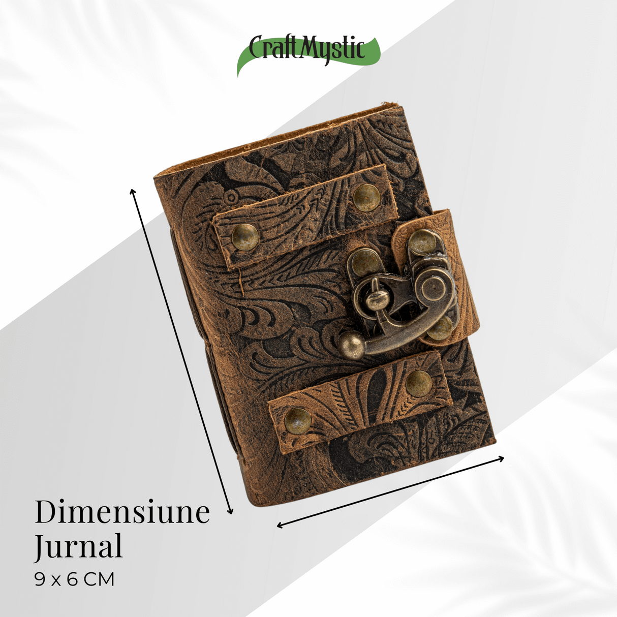 Talisman pentru Ganduri – Mini Jurnal Verdecu Coperta din Piele