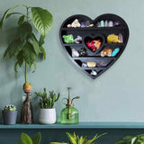 Mini Raft 30x30 cm expunere din lemn pentru cristale, uleiuri esentiale design inima - Decor pentru camera cu forma inima