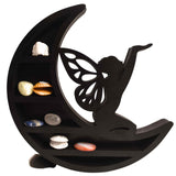 Mini Raft negru 30x30 cm expunere din lemn pentru cristale, uleiuri esentiale design Luna Stea - Decorare pentru camera
