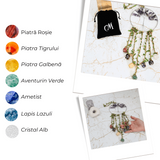 Dreamcatcher cu 7 tipuri de Cristale pentru cele 7 Chakre și Model Arborele Vietii