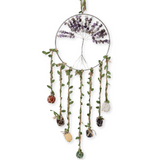 Dreamcatcher cu 7 tipuri de Cristale pentru cele 7 Chakre și Model Arborele Vietii
