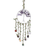 Dreamcatcher cu 7 tipuri de Cristale pentru cele 7 Chakre și Model Arborele Vietii