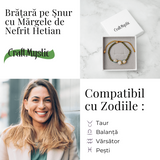 Noroc si Echilibru - Bratara Impletita din Jad Hetian Natural