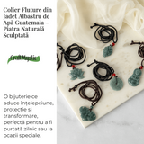 Transformare si Armonie - Colier Fluture din Jad Albastru de Guatemala