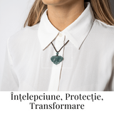 Transformare si Armonie - Colier Fluture din Jad Albastru de Guatemala