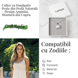 Echilibru si Puritate - Colier Peste cu Perla Naturala, Placat Argintiu
