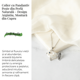 Echilibru si Puritate - Colier Peste cu Perla Naturala, Placat Argintiu