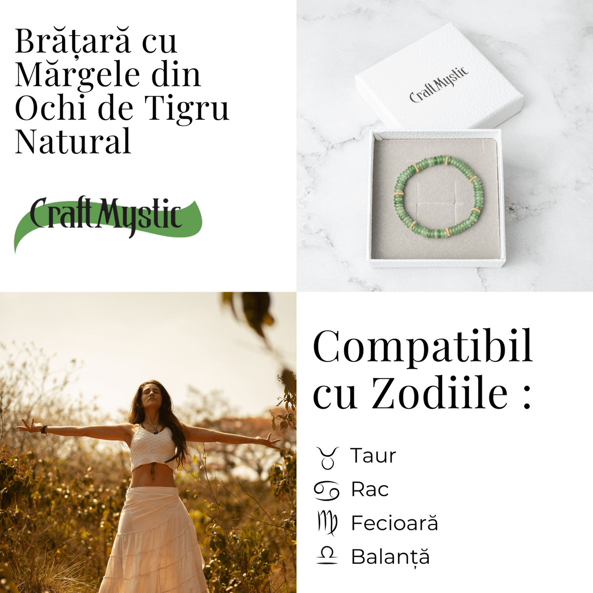Noroc si Abundenta - Bratara din Aventurin Verde Natural