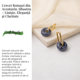 Cercei Cupru Placat Auriu cu Aventurin Albastru forma Pi - Claritate, Calm si Echilibru Interior
