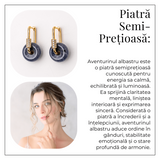 Cercei Cupru Placat Auriu cu Aventurin Albastru forma Pi - Claritate, Calm si Echilibru Interior