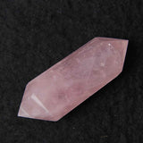 Turn Hexagonal Dublu Varf din Cuart Roz inaltime de 7-9 cm - Cristalul iubirii neconditionate si al pacii infinite