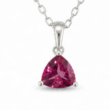 Colier argint 925 cu Topaz Roz forma de triunghi – Iubire si echilibru emotional