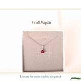 Colier argint 925 cu Topaz Roz forma de triunghi – Iubire si echilibru emotional