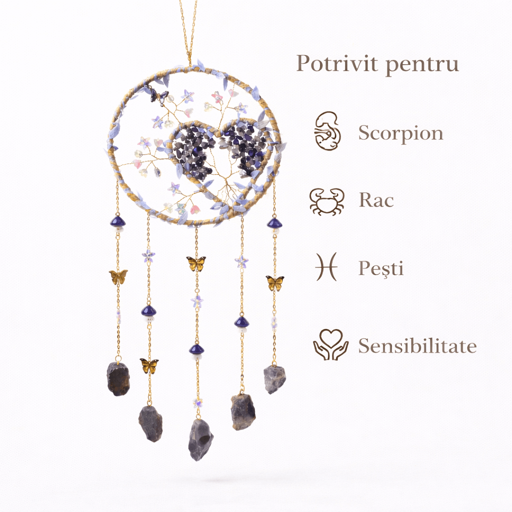 Dreamcatcher cu Ametist pentru liniste si echilibru interior