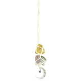Ornament de agatat cu cristale vindecatoare Ametist si Turmalina Neagra, accesorii sub forma de semiluna si steluta Decor feng shui pentru oglinda masinii, casa si birou
