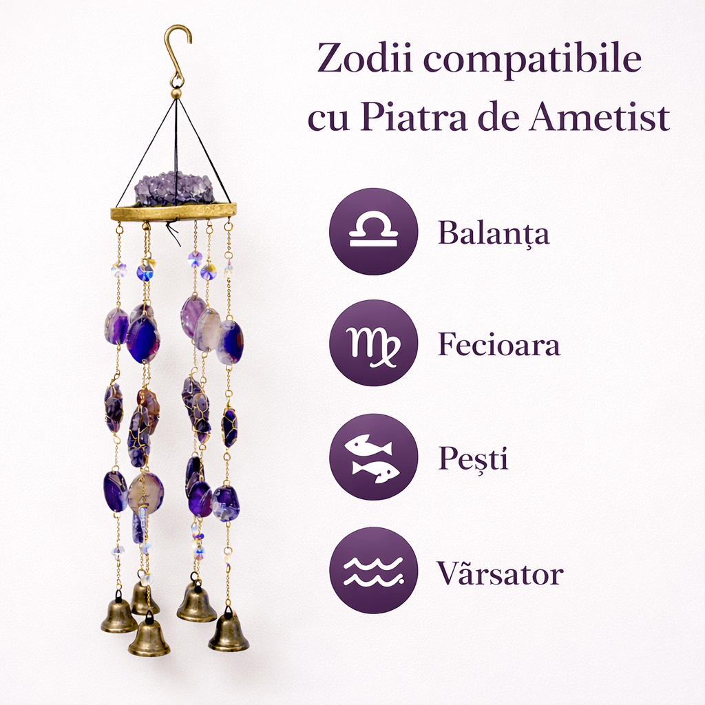 Ornament decorativ cu Ametist – un echilibru vizual care invita la liniste si reflectie