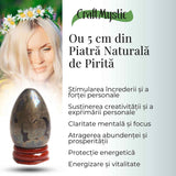 Ou Pirita 50mm cu Suport – Atrage Prosperitatea si Protectia Energetica