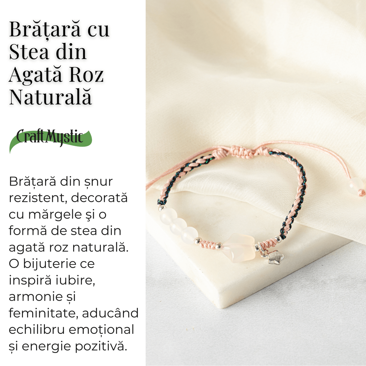 Iubire si Echilibru - Bratara Stea din Agat Natural