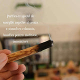Pachet 10 Bucati Lemn \\"Sfant\\" Palo Santo + Saculet satin pastrare Original din Ecuador - Pentru Curatarea Cristalelor