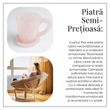 Pocalul Iubirii – Cana din Cuart Roz si Suport din Cristal