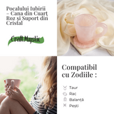 Pocalul Iubirii – Cana din Cuart Roz si Suport din Cristal