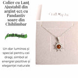 Colier argint 925 cu chihlimbar natural pentru echilibru si stil
