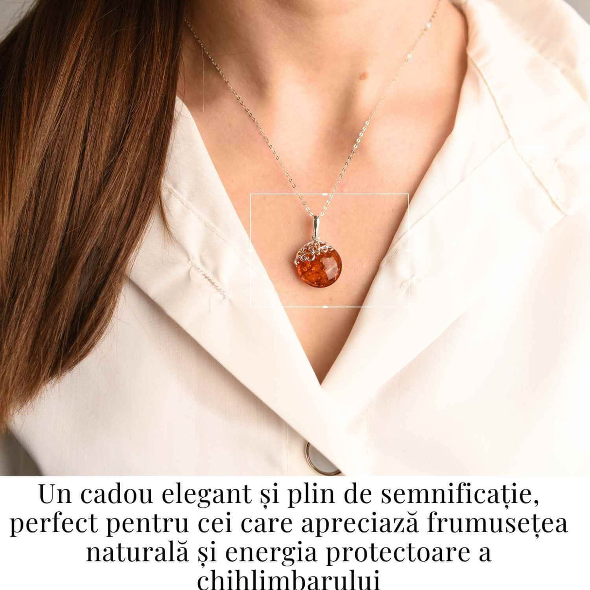 Colier argint 925 cu chihlimbar natural - eleganta si protectie