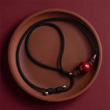 Colier cu pandantiv 16mm din cinabru natural - Amuleta de vindecare spirituala impotriva chakrei rele, pandantiv reglabil