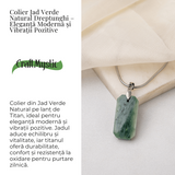 Colier cu Jad Verde Indonezian si Lant Titanium - Echilibru, Eleganta si Energie Pozitiva