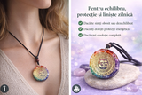 Pandantiv orgonit pentru curatarea si activarea chakrelor cu cristale bionizate Realizat manual