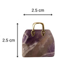 Pandantive 2.5 cm din piatra naturala Ametist, in forma de geanta - Accesorii din piatra pentru realizarea de bijuterii, cercei, colier