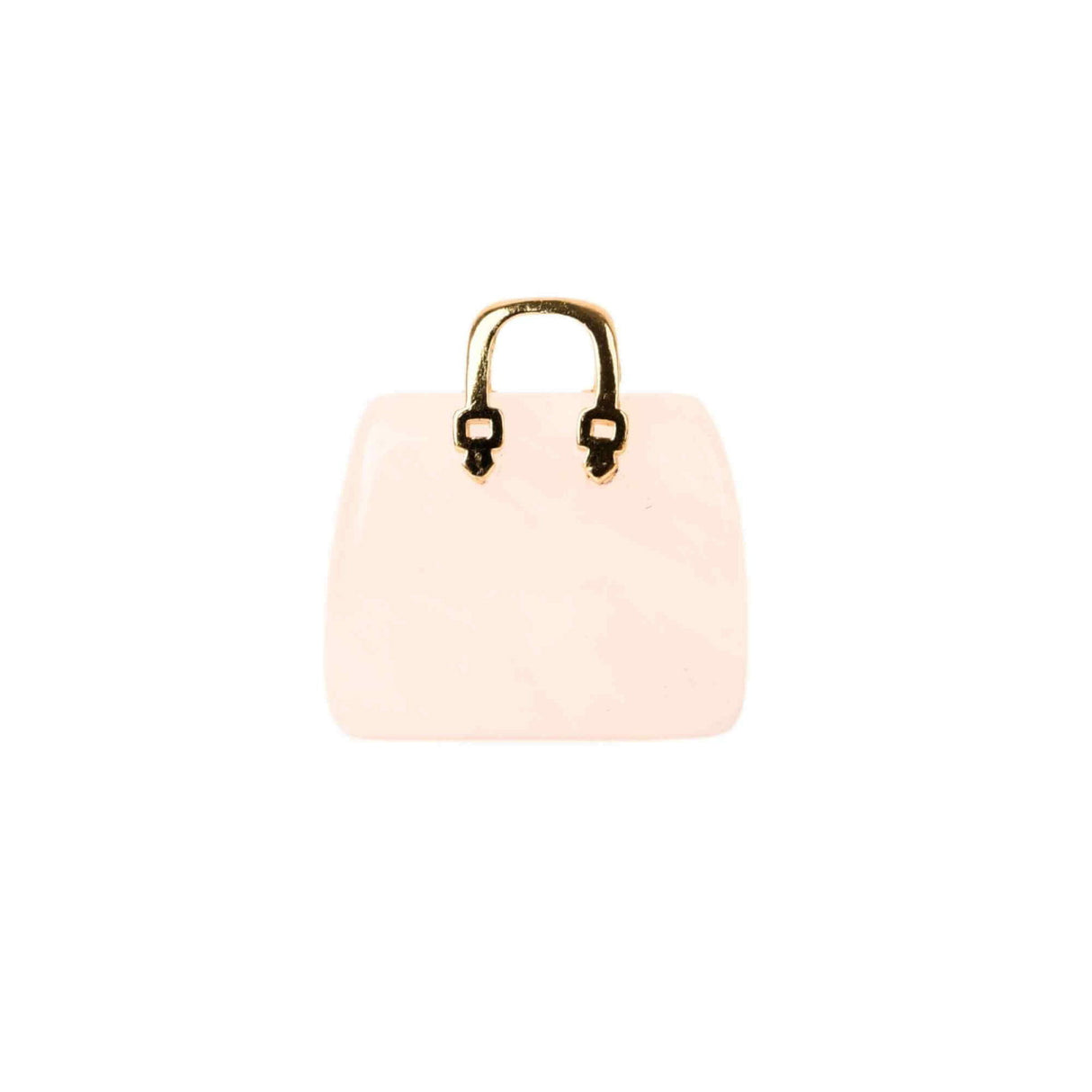 Pandantive 2.5 cm din piatra naturala Cuart Roz, in forma de geanta - Accesorii din piatra pentru realizarea de bijuterii, cercei, colier