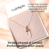 Colier argint 925 cu varf cuart lemurian natural, unic si energizant