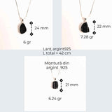 Colier din argint 925 cu turmalina neagra bruta - Protectie si echilibru