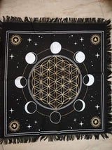 Panza Sacra pentru altar magic - Design Moon Phases - Vrajitorie Tarot Wiccani Spiritualitate