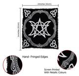Panza sacra pentru altar magic - Design unic Pentagram Argintiu - Vrajitorie Tarot Wiccani Spiritualitate