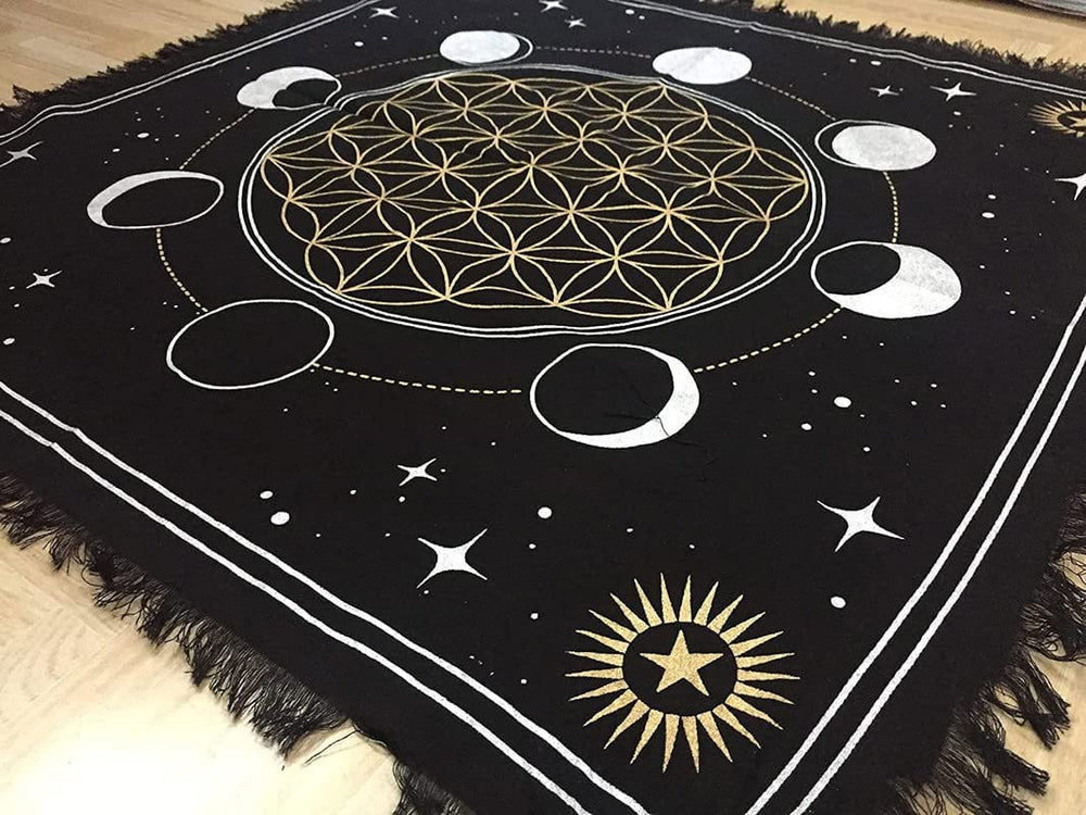 Panza Sacra pentru altar magic - Design Moon Phases - Vrajitorie Tarot Wiccani Spiritualitate