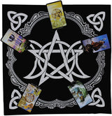 Panza sacra pentru altar magic - Design unic Pentagram Argintiu - Vrajitorie Tarot Wiccani Spiritualitate