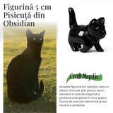 Figurina Pisica din Obsidian Negru – Protectie, Intuitie si Eleganta Mystica