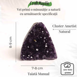 Geoda de ametist natural, taiata manual - Protectie si echilibru H= 10-11 cm L= 6-8 cm 500-600 gr