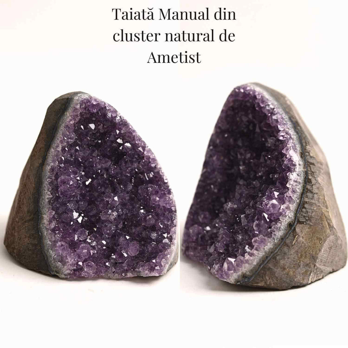 Geoda de ametist natural, taiata manual - Protectie si echilibru H= 10-11 cm L= 6-8 cm 500-600 gr