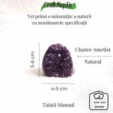 Geoda de ametist natural, taiata manual - Protectie si echilibru H= 10-11 cm L= 6-8 cm 500-600 gr