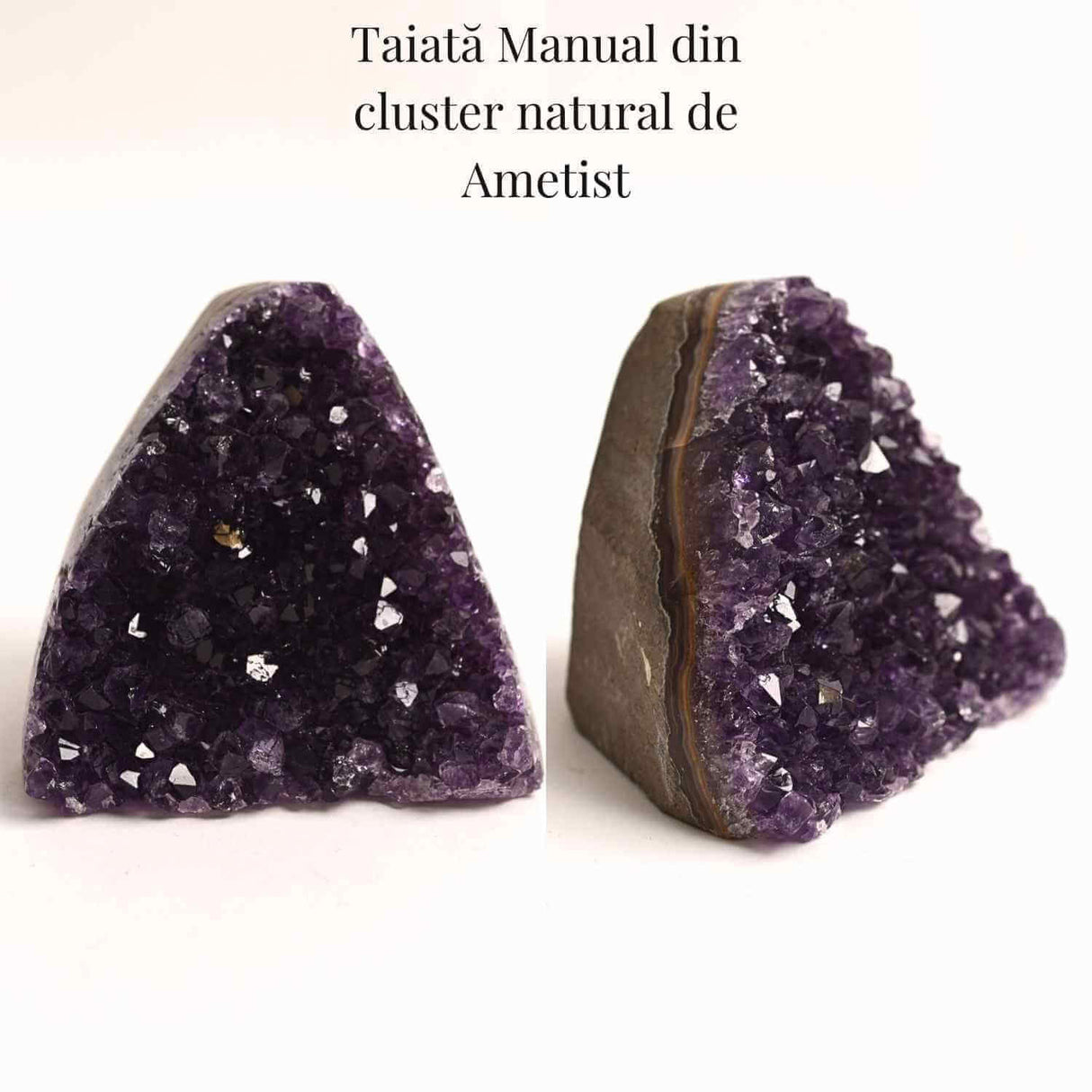 Geoda de ametist natural, taiata manual - Protectie si echilibru H= 10-11 cm L= 6-8 cm 500-600 gr