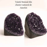 Geoda de ametist natural, taiata manual - Protectie si echilibru H= 10-11 cm L= 6-8 cm 500-600 gr