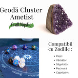 Geoda de ametist natural, taiata manual - Protectie si echilibru H= 10-11 cm L= 6-8 cm 500-600 gr