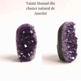 Geoda de ametist natural, taiata manual - Protectie si echilibru H= 10-11 cm L= 6-8 cm 500-600 gr