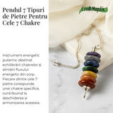 Pendul cu 7 Inele si Pietre Naturale - Echilibru si Vindecare Chakre