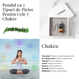 Pendul cu 7 Inele si Pietre Naturale - Echilibru si Vindecare Chakre